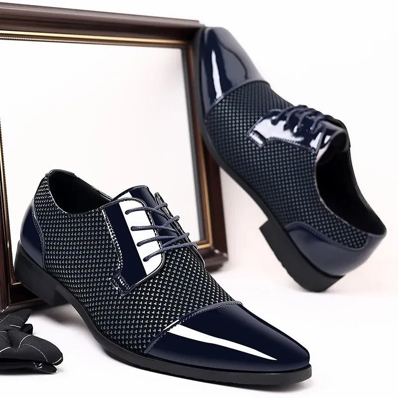 Men Dress Shoes For Men Oxfords PU Leather Shoes Lace Up Formal Black Leather Wedding Party Shoes Casual Luxury Brand Men's 2023 - PratSN