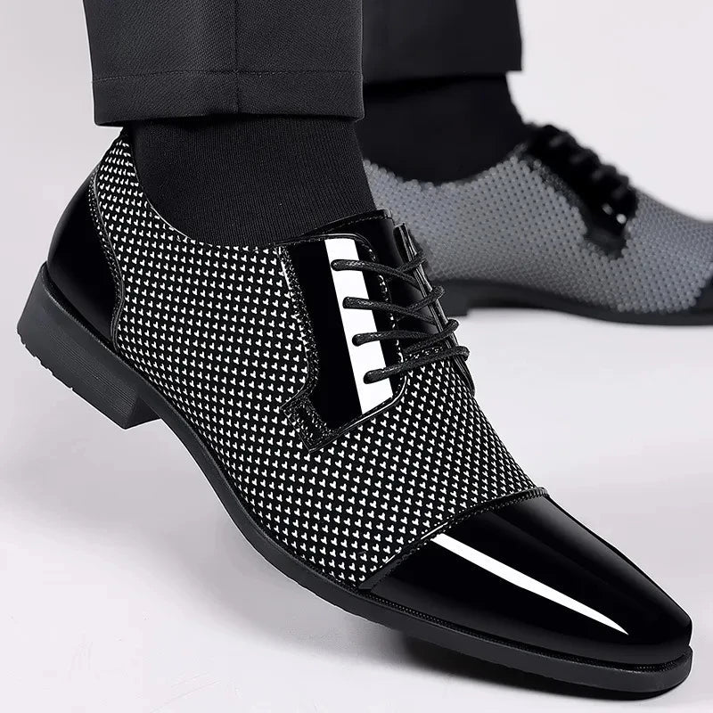 Men Dress Shoes For Men Oxfords PU Leather Shoes Lace Up Formal Black Leather Wedding Party Shoes Casual Luxury Brand Men's 2023 - PratSN