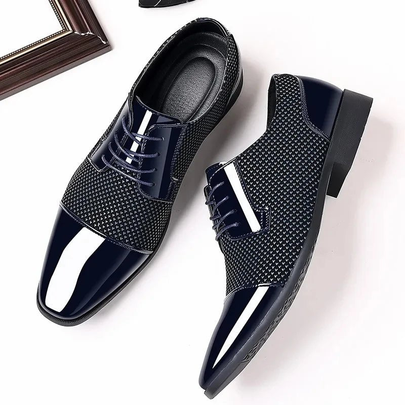 Men Dress Shoes For Men Oxfords PU Leather Shoes Lace Up Formal Black Leather Wedding Party Shoes Casual Luxury Brand Men's 2023 - PratSN