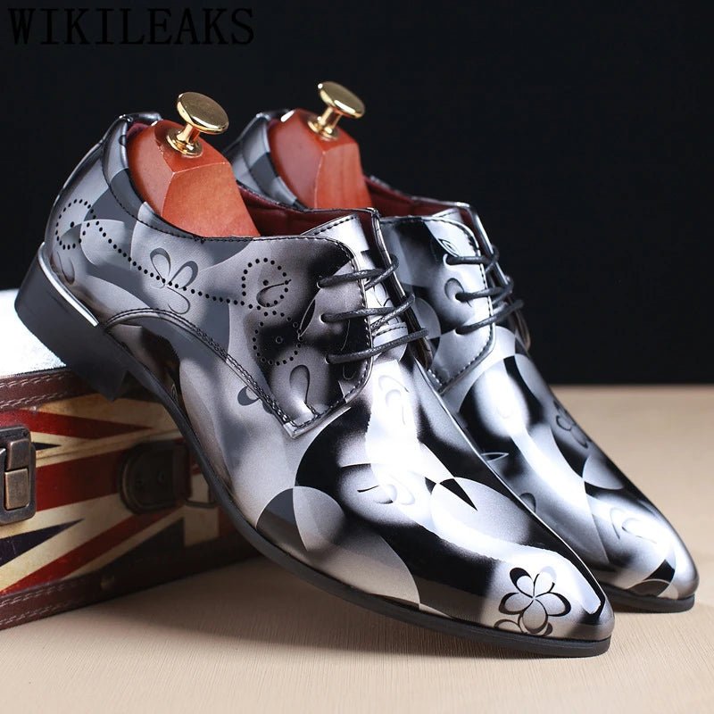 Men Dress Shoes Formal Shoes Leather Luxury Fashion Groom Wedding Shoes 37 - 50 - PratSN