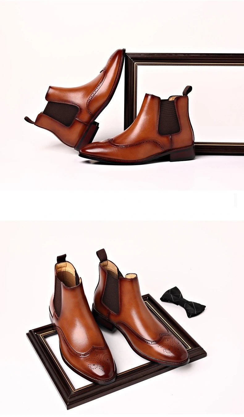 Men Fashion British Style Short Boots Casual Business Shoes - PratSN