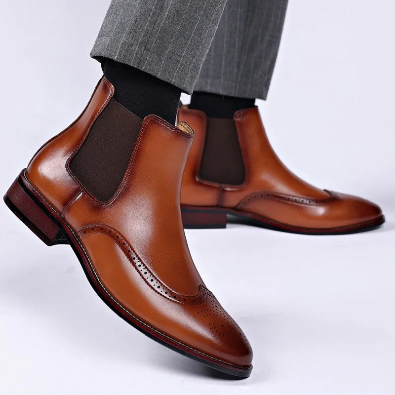 Men Fashion British Style Short Boots Casual Business Shoes - PratSN