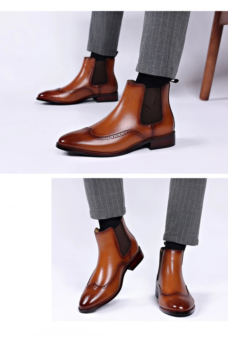 Men Fashion British Style Short Boots Casual Business Shoes - PratSN