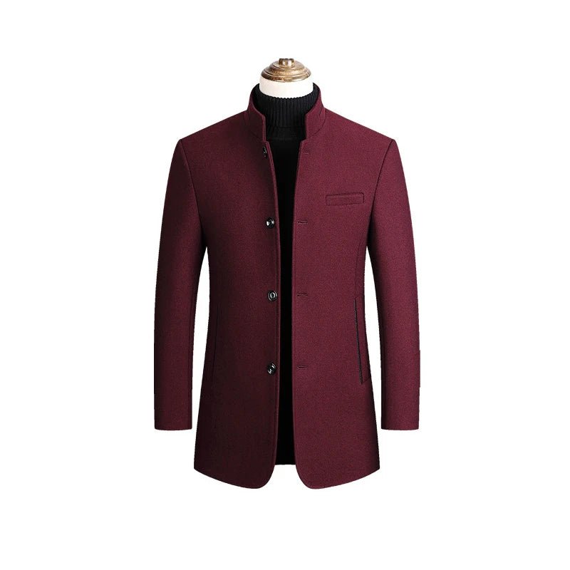 Men Fleece Woollen Blazers Jackets Cashmere Trench Coats Stand - up Collar Business Casual Suits Coats Male Winter Jackets Coats - PratSN