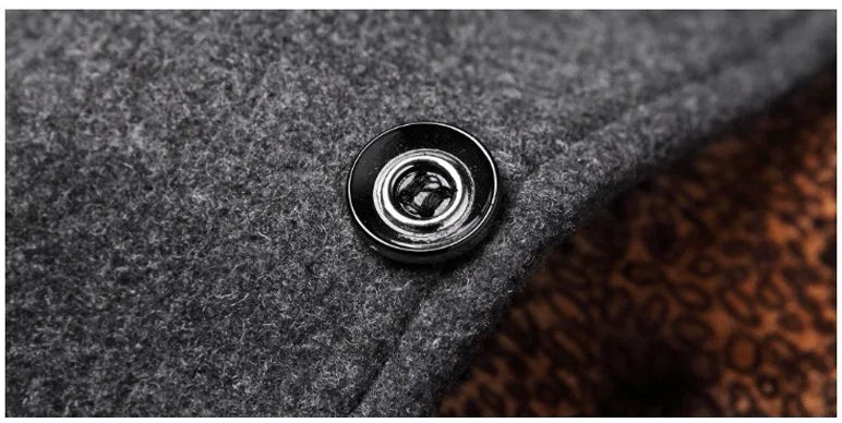 Men Fleece Woollen Blazers Jackets Cashmere Trench Coats Stand - up Collar Business Casual Suits Coats Male Winter Jackets Coats - PratSN