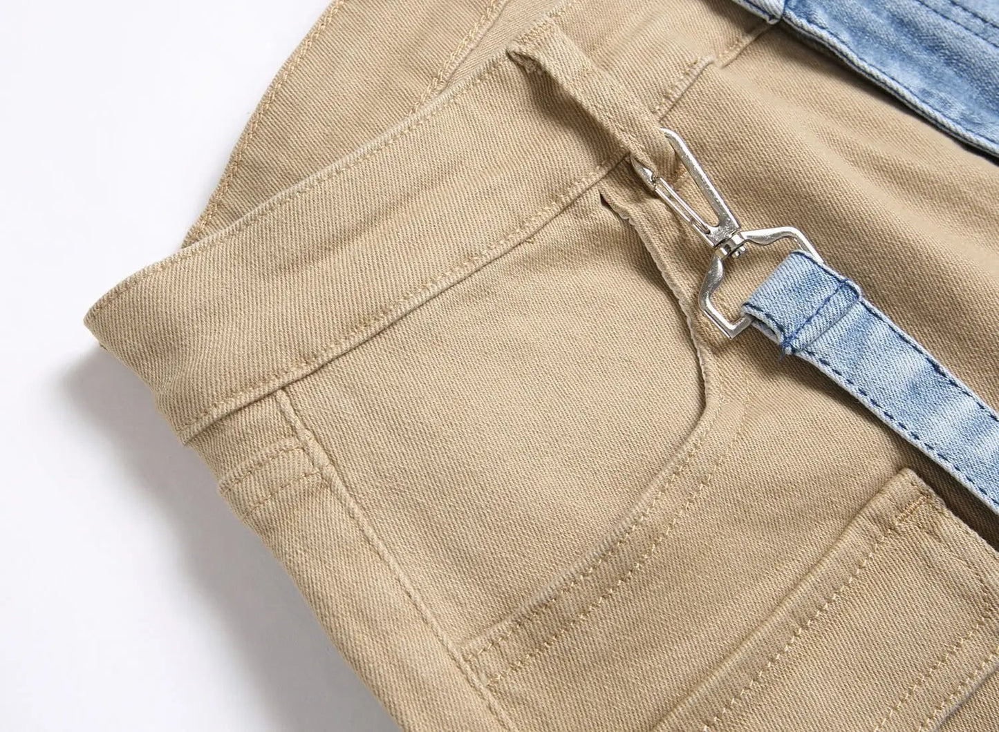 Men Jeans Long Pant Denim Pencil Pants Pockets Splice Zipper Slim Fit High Waist Regular Casual Straight Trousers Autumn Winter - PratSN
