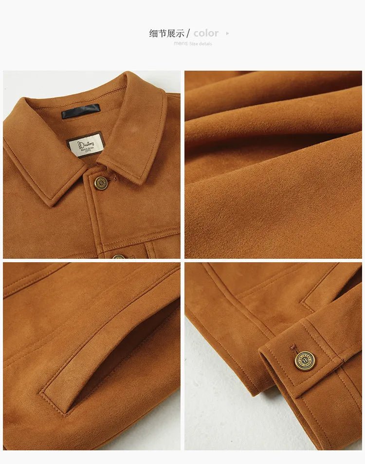 Men Leather Jacket British Style 2024 Autumn Winter Thickened Keep Warm Solid Casual Slimming Short Jacket Coats Men Clothing - PratSN