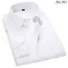 Men Plus Large Size Slim Fit Business Casual Long Sleeved Classic Striped Social Dress Shirts - PratSN