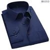 Men Plus Large Size Slim Fit Business Casual Long Sleeved Classic Striped Social Dress Shirts - PratSN