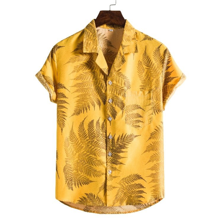 Men Short sleeved beach shirts men New printed T shirt - PratSN