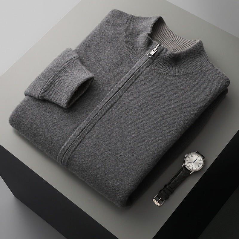 Men's Autumn And Winter Double - sided Thickened Zipper Wool Cardigan - PratSN