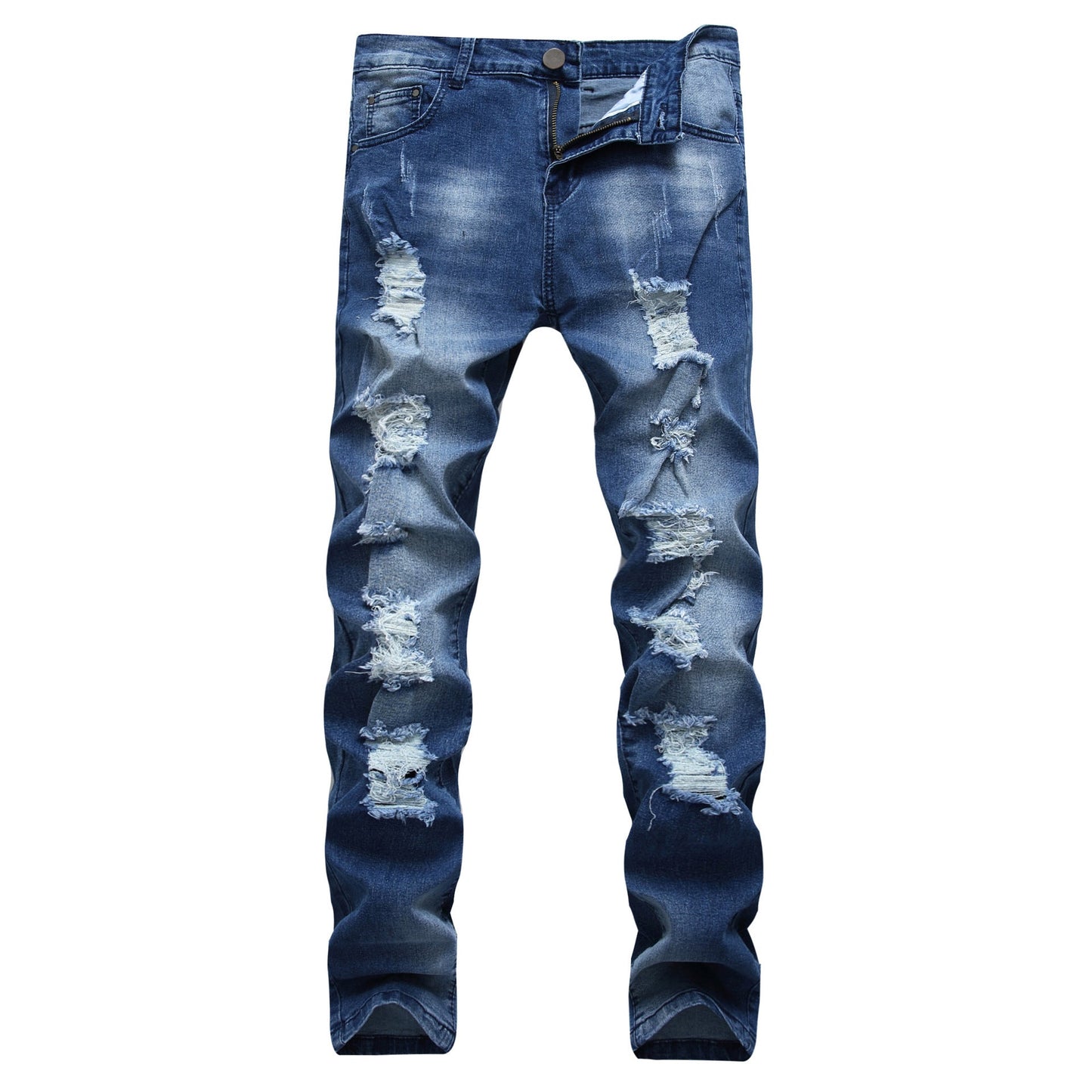 Men's Blue Elastic Men's Jeans Slim - fitting Straight - PratSN