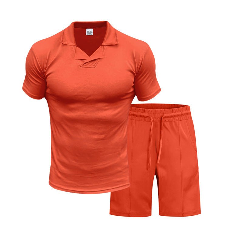 Men's British Berk Shirt Short - sleeved Shorts Casual Slim Fit Sports Quick - drying Outfit - PratSN