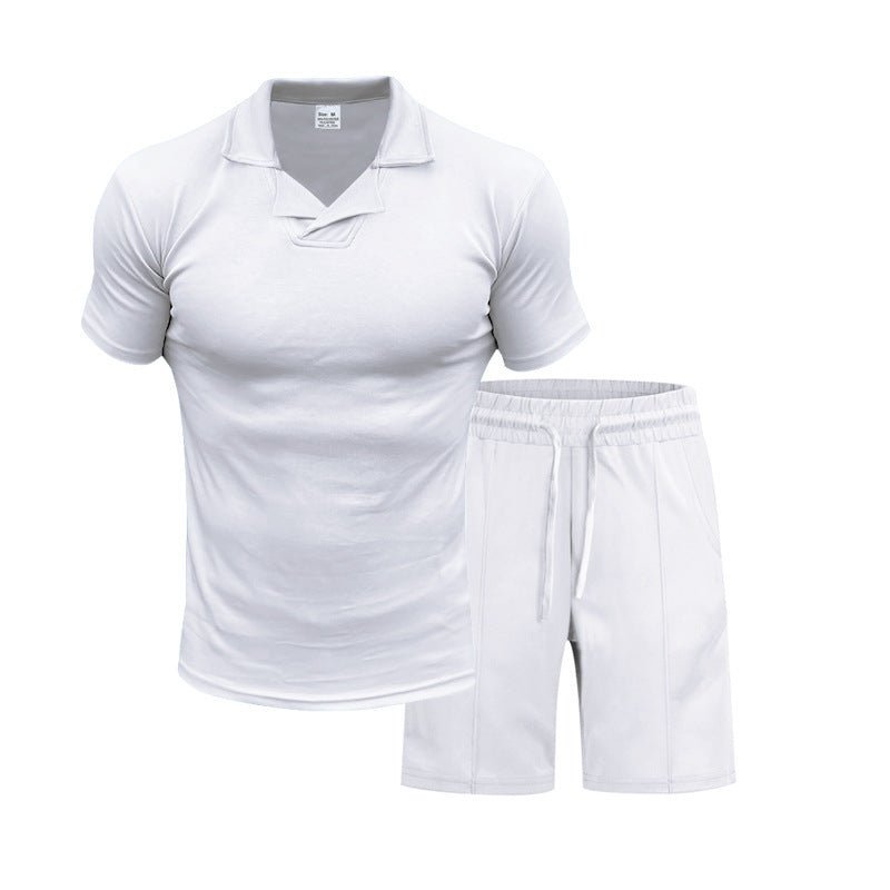 Men's British Berk Shirt Short - sleeved Shorts Casual Slim Fit Sports Quick - drying Outfit - PratSN