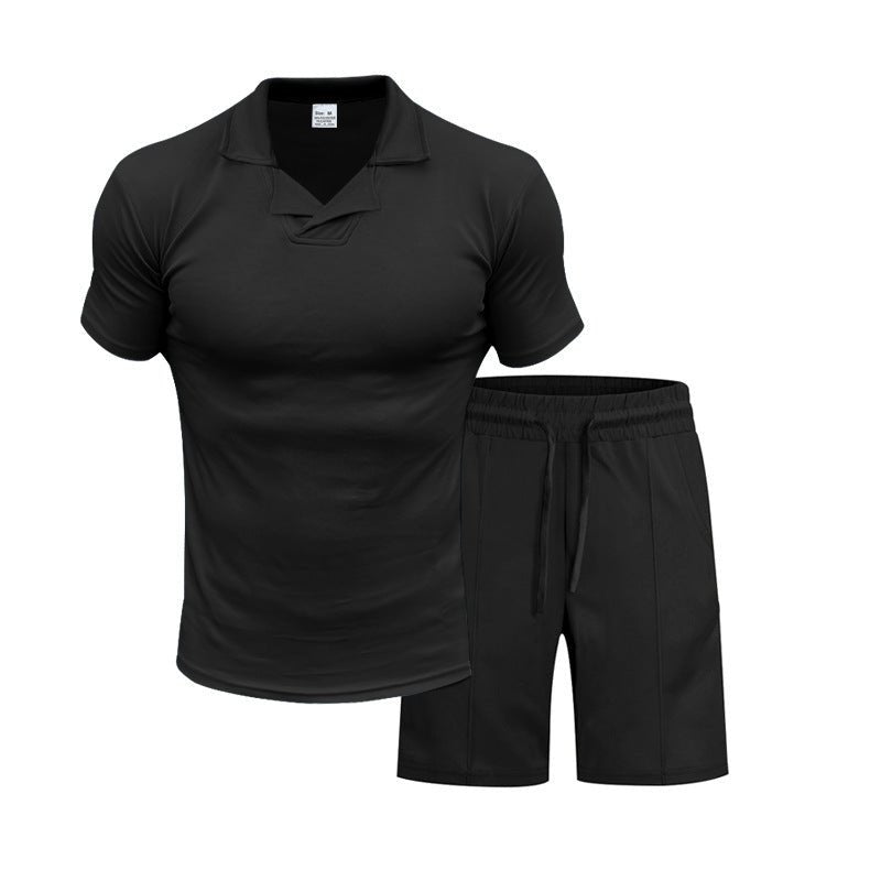 Men's British Berk Shirt Short - sleeved Shorts Casual Slim Fit Sports Quick - drying Outfit - PratSN