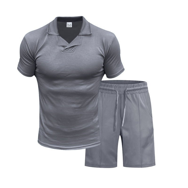 Men's British Berk Shirt Short - sleeved Shorts Casual Slim Fit Sports Quick - drying Outfit - PratSN