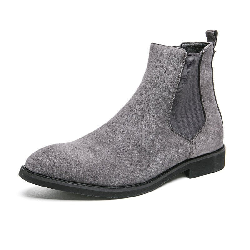Men's British Pointed Chelsea Boots High - top Pointed Leather Shoes - PratSN