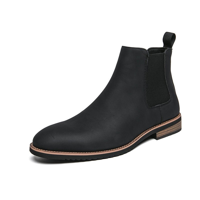 Men's British Pointed Chelsea Boots High - top Pointed Leather Shoes - PratSN