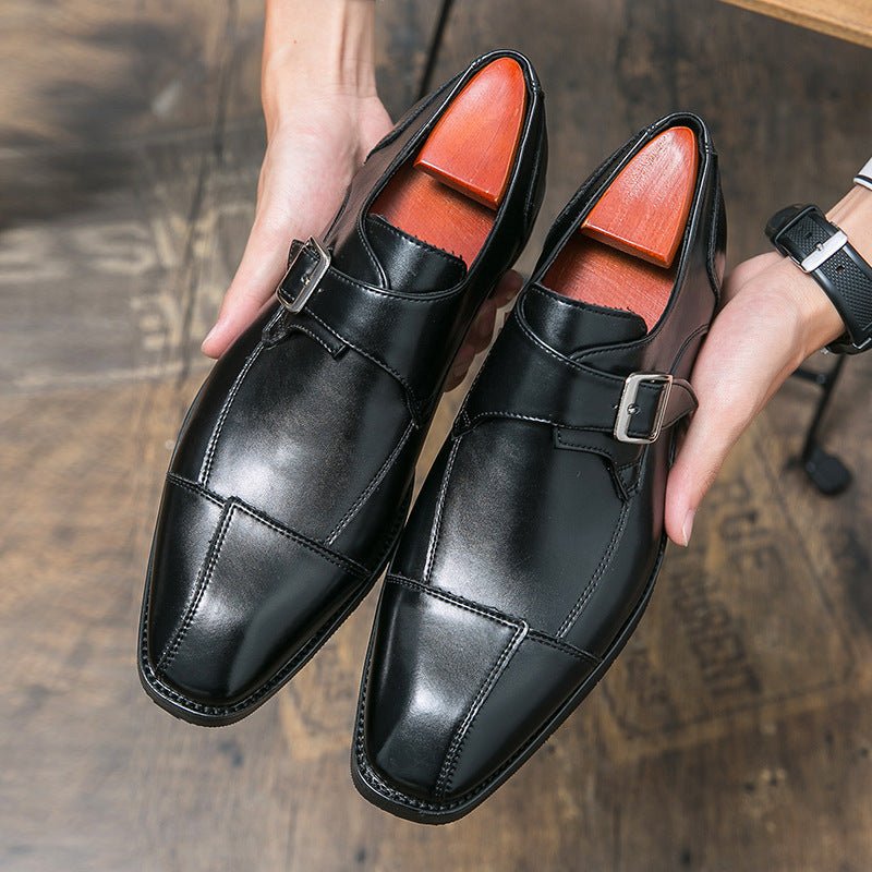 Men's British Style Assorted Colors Retro Buckle Casual Leather Shoes - PratSN