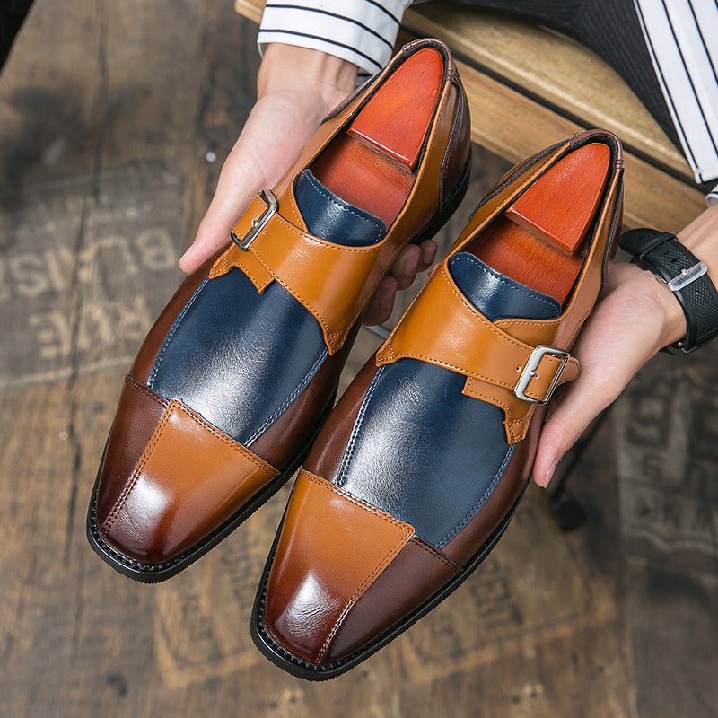 Men's British Style Assorted Colors Retro Buckle Casual Leather Shoes - PratSN