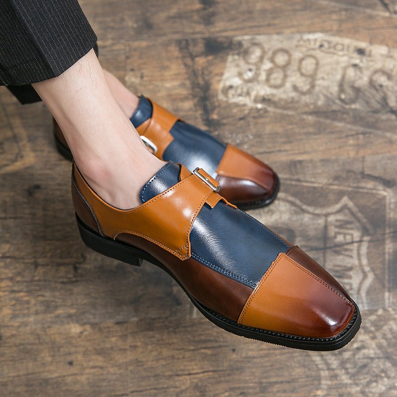 Men's British Style Assorted Colors Retro Buckle Casual Leather Shoes - PratSN