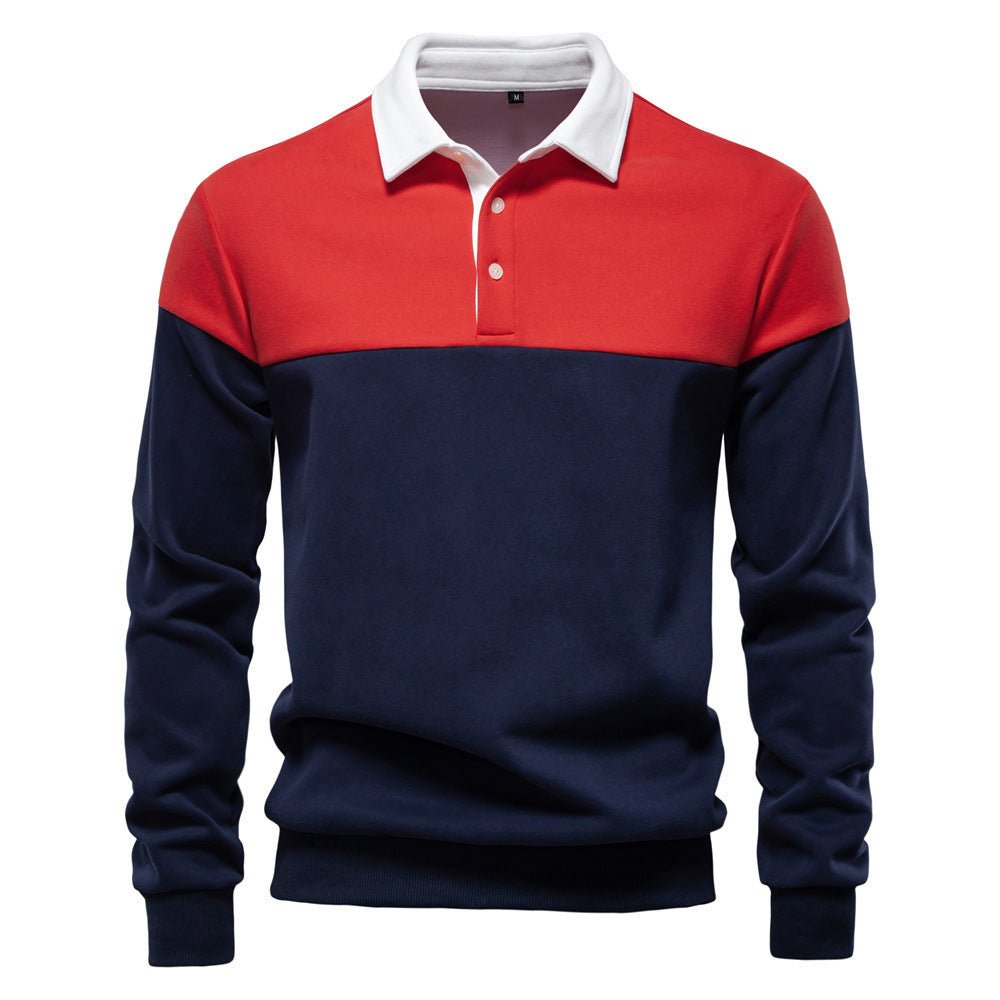 Men's Casual Long - sleeved Polo Collar Sweater - PratSN