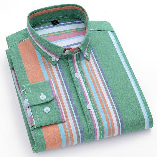 Men's Casual Shirt Striped Cotton Oxford Anti - wrinkle - PratSN