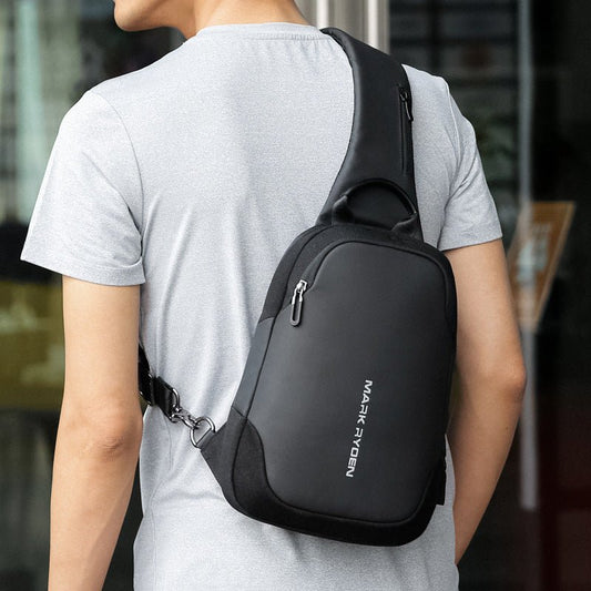 Men's chest bag Chest bag USB anti - theft - PratSN