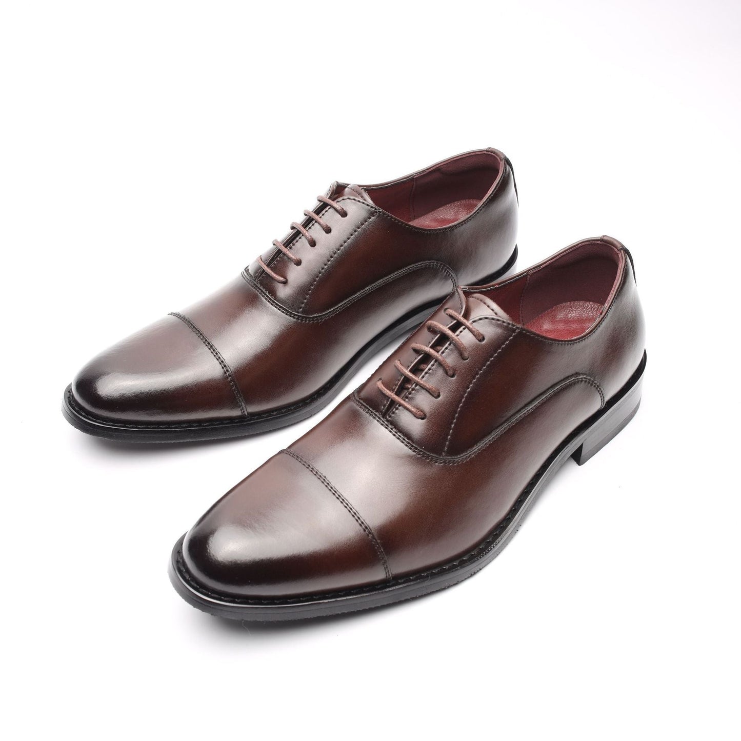 Men's Dress Shoes Inner Height Increasing Leather Shoes British Style - PratSN