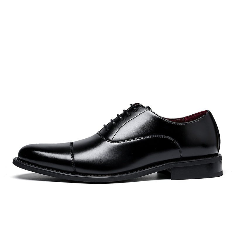Men's Dress Shoes Inner Height Increasing Leather Shoes British Style - PratSN
