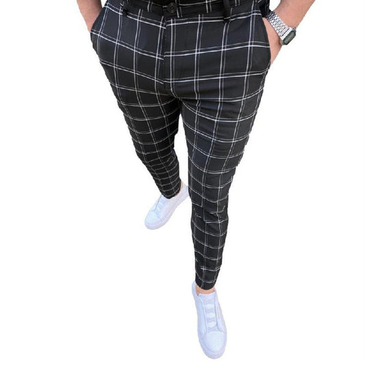 Men's Fashion Plaid Casual Feet Trousers - PratSN