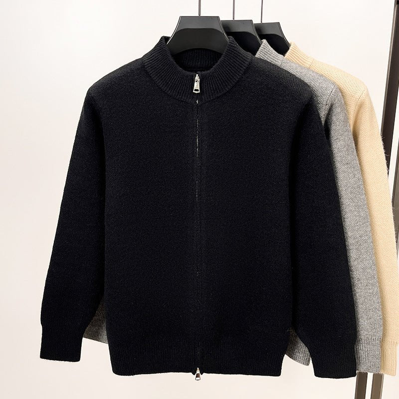 Men's High - end Stand Collar Knitted Zipper Cardigan - PratSN