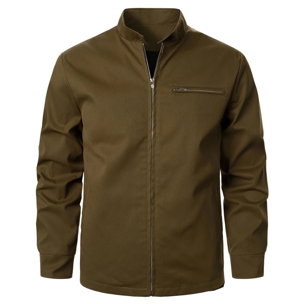Men's Jacket Coat Solid Color Zipper Regular Fit Windproof Casual Style Men's Coat Outdoor Sports Daily Outfits Gift Men's Coat - PratSN