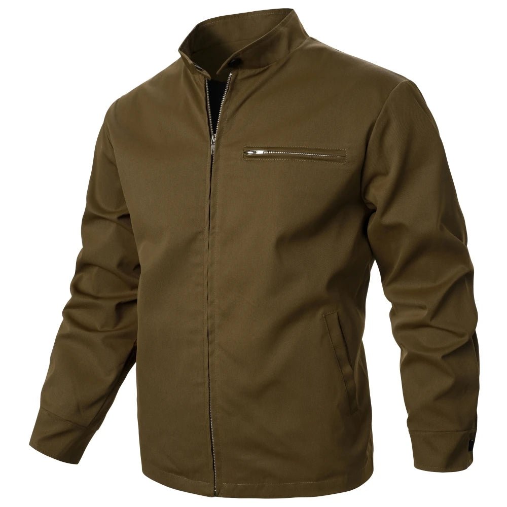 Men's Jacket Coat Solid Color Zipper Regular Fit Windproof Casual Style Men's Coat Outdoor Sports Daily Outfits Gift Men's Coat - PratSN