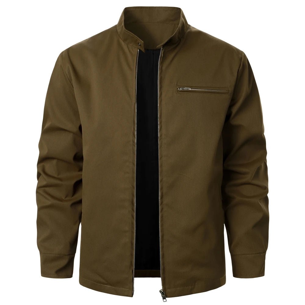Men's Jacket Coat Solid Color Zipper Regular Fit Windproof Casual Style Men's Coat Outdoor Sports Daily Outfits Gift Men's Coat - PratSN