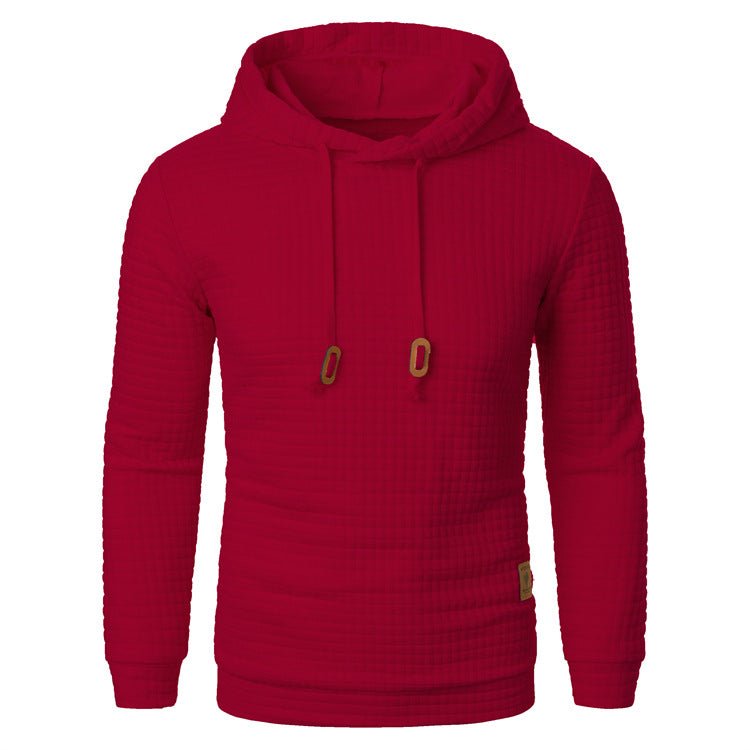 Men's Jacquard Hooded Sweater Long - sleeved Hoodie Warm Solid Sports Top - PratSN