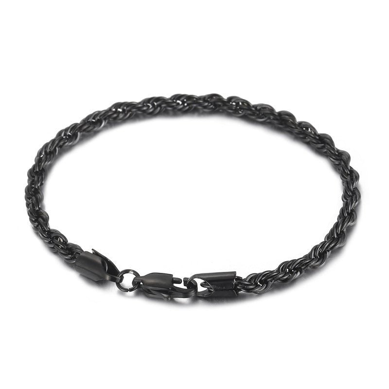 Men's Japanese Buckle Hemp Flowers Chain Twisted String Chain Bracelet - PratSN