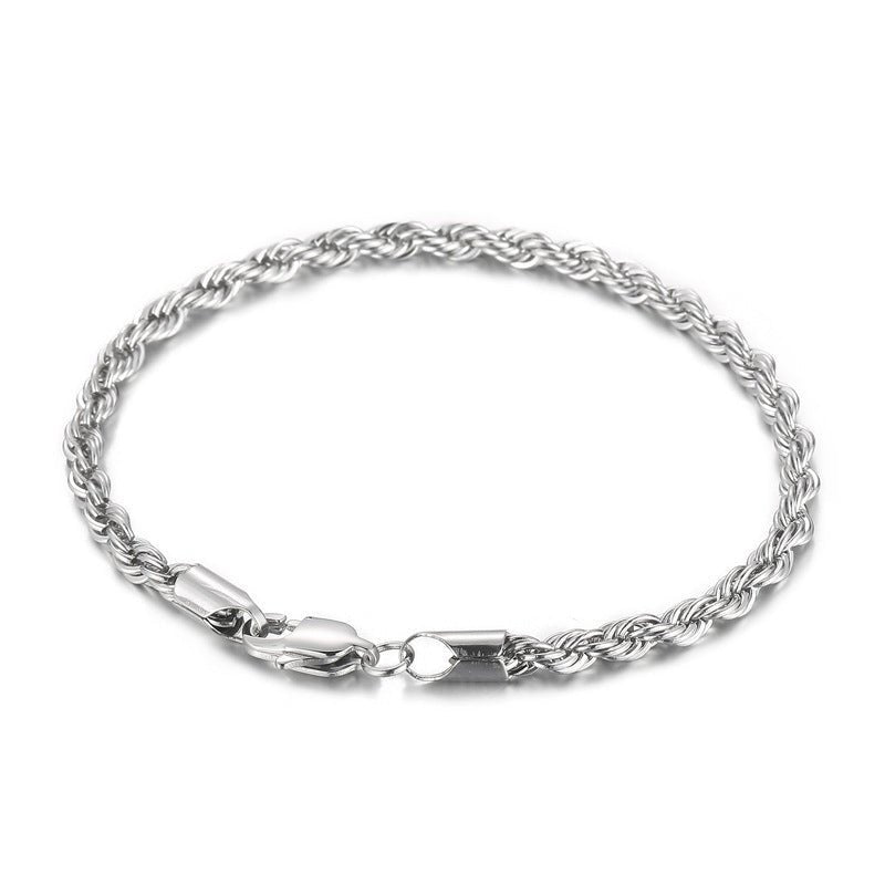 Men's Japanese Buckle Hemp Flowers Chain Twisted String Chain Bracelet - PratSN