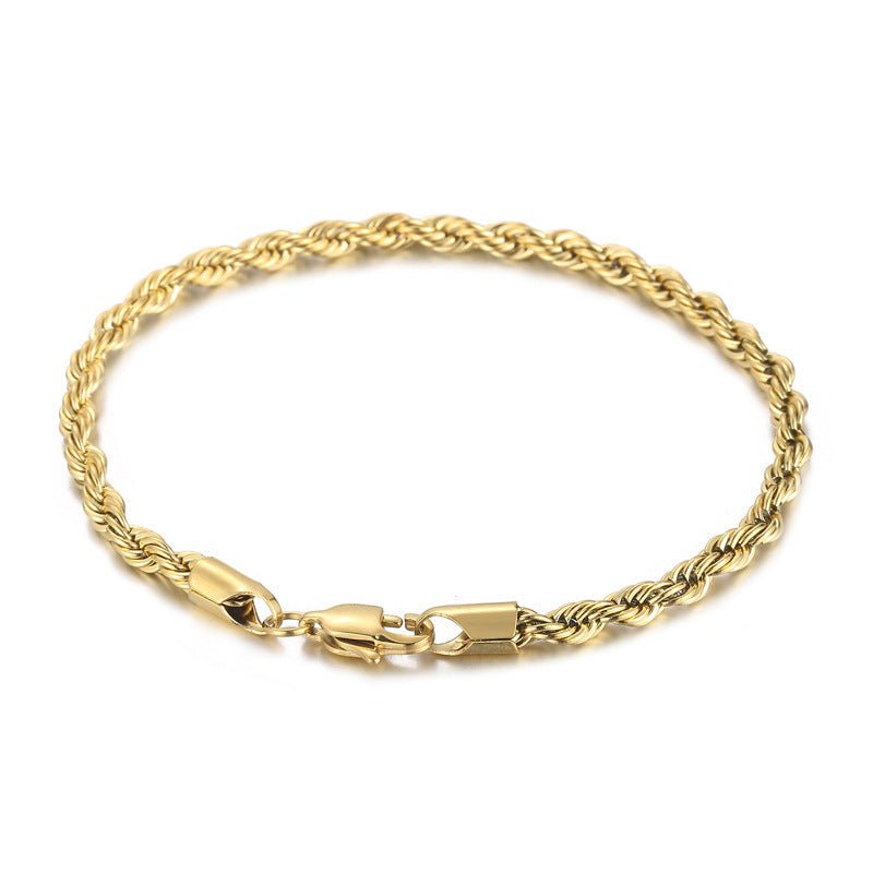 Men's Japanese Buckle Hemp Flowers Chain Twisted String Chain Bracelet - PratSN