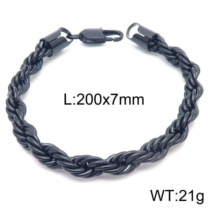 Men's Japanese Buckle Hemp Flowers Chain Twisted String Chain Bracelet - PratSN