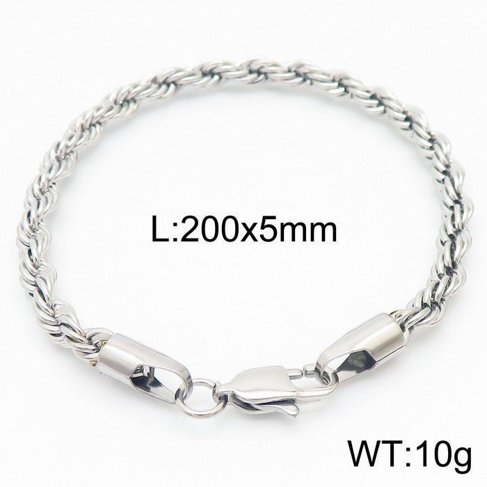 Men's Japanese Buckle Hemp Flowers Chain Twisted String Chain Bracelet - PratSN
