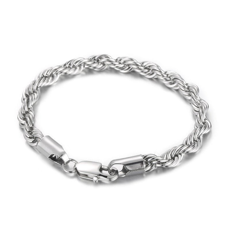 Men's Japanese Buckle Hemp Flowers Chain Twisted String Chain Bracelet - PratSN