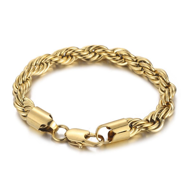 Men's Japanese Buckle Hemp Flowers Chain Twisted String Chain Bracelet - PratSN