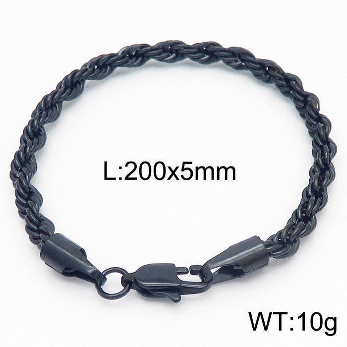 Men's Japanese Buckle Hemp Flowers Chain Twisted String Chain Bracelet - PratSN