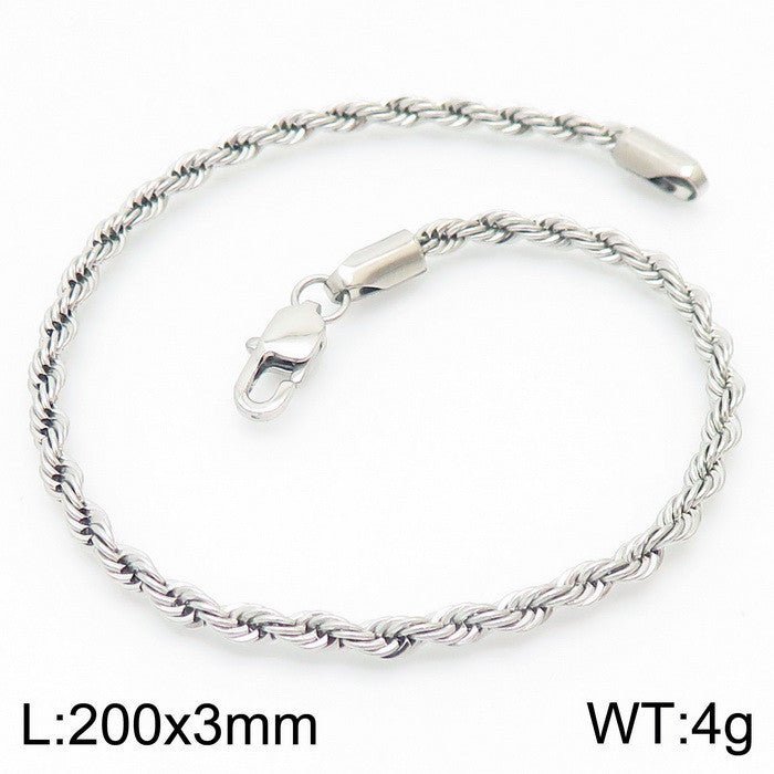 Men's Japanese Buckle Hemp Flowers Chain Twisted String Chain Bracelet - PratSN