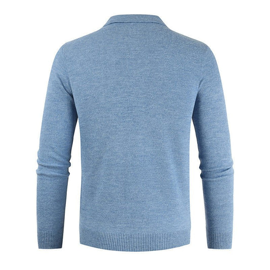 Men's Knitted Solid POLO Collar Undercoat Simple - PratSN