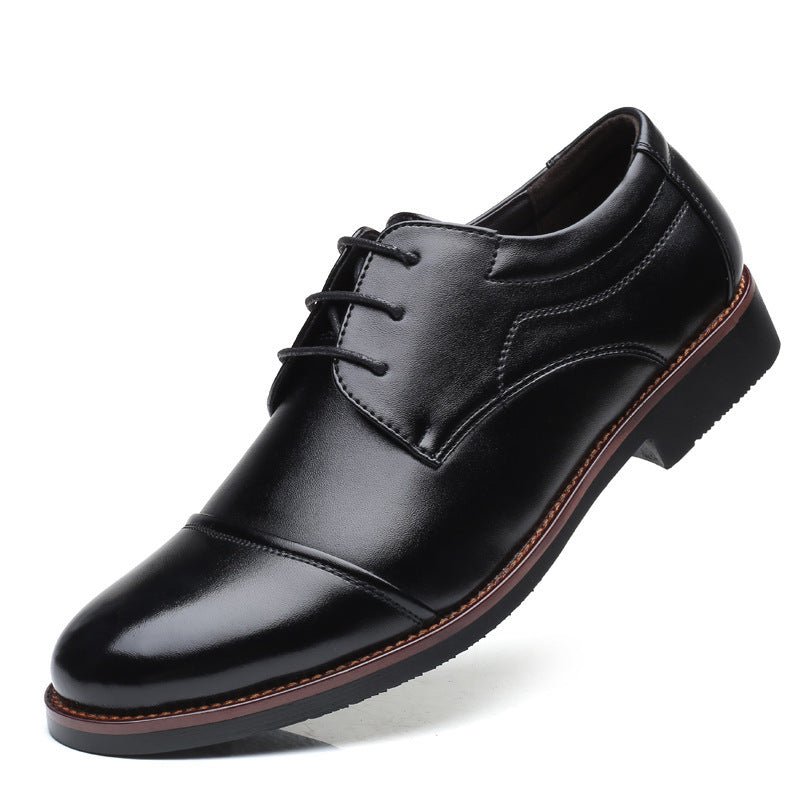 Men's Leather Shoes Plus Size Business Casual Laces - PratSN