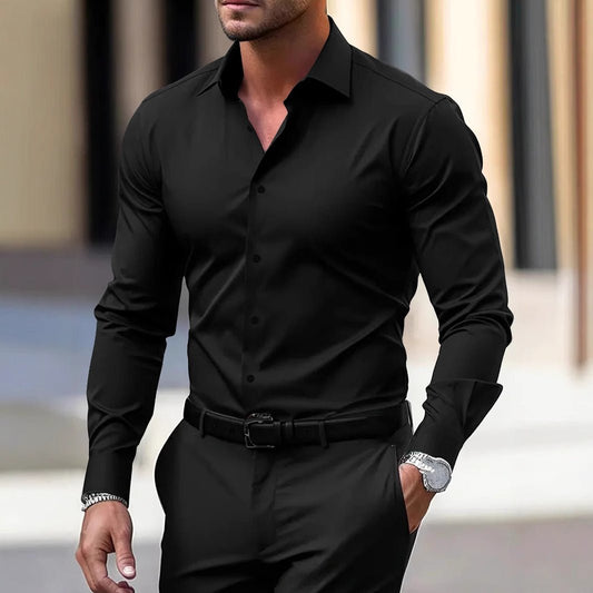 Men's Long Sleeve Business Formal Wear Slim Fit Shirt - PratSN