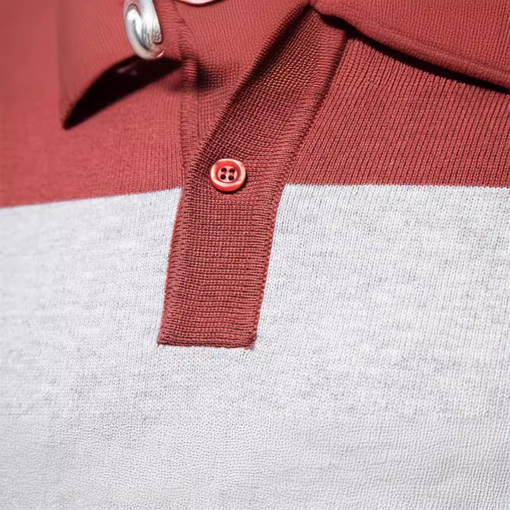 Men's Long Sleeve Polo Collar Sweater Slim Lapel - PratSN