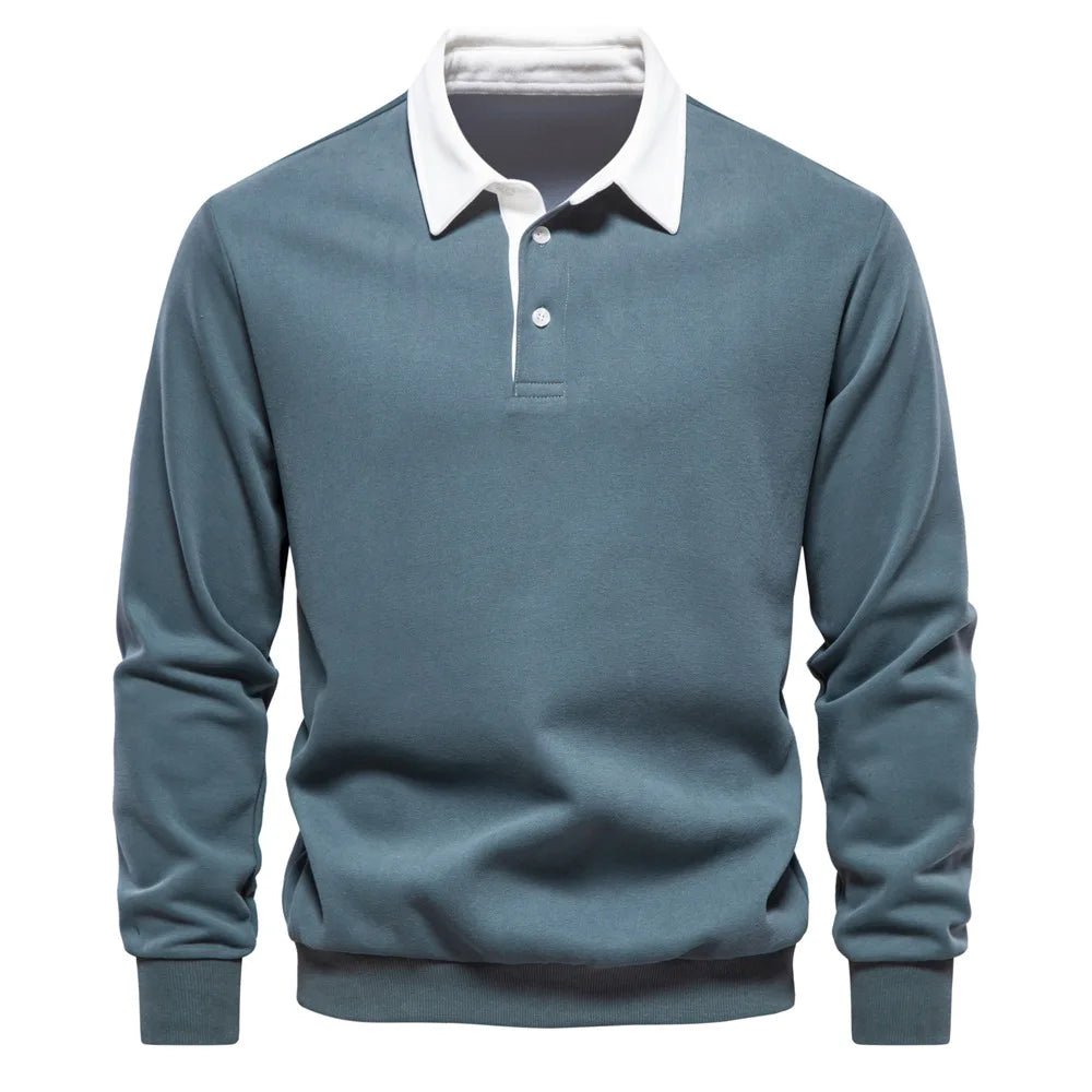 Men's Long sleeved Polo collar Shirt 2025 new autumn high quality casual versatile Polo Shirt - PratSN
